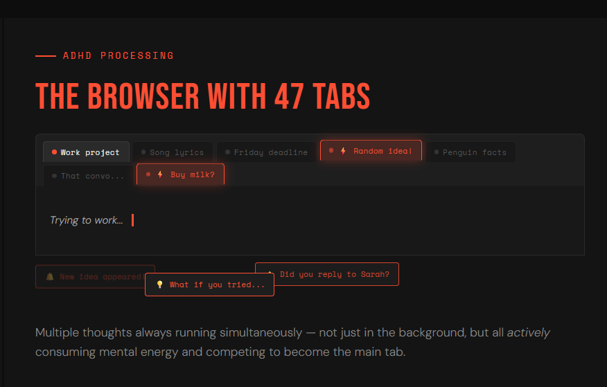 The Browser with 47 Tabs — ADHD mental experience